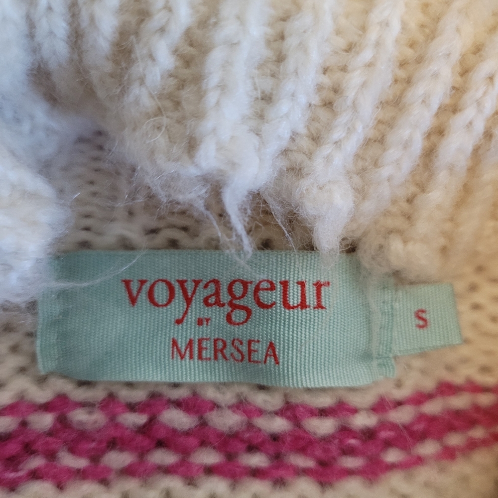 VOYAGEUR BY MERSEA SALT & SEA TURTLENECK SWEATER CREAN MAGENTA SMALL - Picture 11 of 12